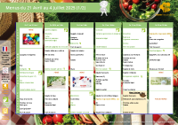menus cantine du 22 avril au 4 juillet 2025