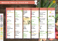 menus du 2 mars au 10 avril 2026